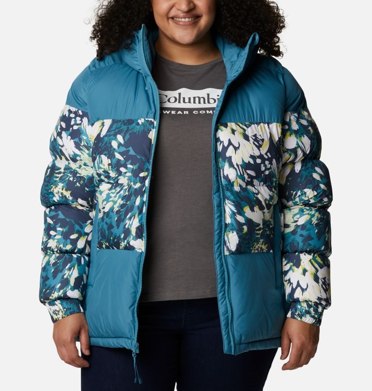 Women's Columbia Pike Lake II Insulated Jackets Turquoise / Flower | Plus Size CA-F05LA